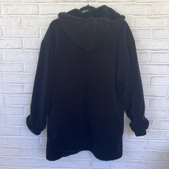 NILS Resort Wear Cozy Black Plush Teddy  Coat - Picture 3 of 12